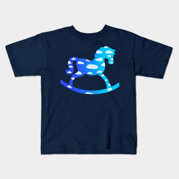 Rocking Horse Cloud Dream Kids T-Shirt by Art by Deborah Camp